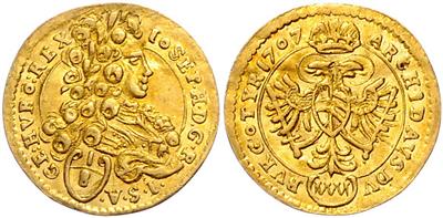 Josef I. 1705-1711, GOLD - Monete e medaglie - Collezione di monete d'oro e pezzi d'argento selezionati