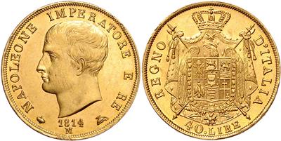 Kgr. Italien, Napoleon I. 1805-1814, GOLD - Mince a medaile - Sbírka zlatých mincí a vybraných stříbrných mincí