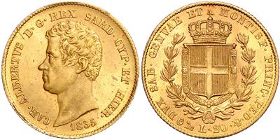 Kgr. Sardinien, Carlo Alberto 1831-1849, GOLD - Mince a medaile - Sbírka zlatých mincí a vybraných stříbrných mincí