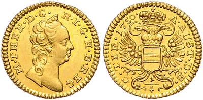 Maria Theresia 1740-1780, GOLD - Mince a medaile - Sbírka zlatých mincí a vybraných stříbrných mincí