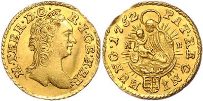 Maria Theresia 1740-1780, GOLD - Mince a medaile - Sbírka zlatých mincí a vybraných stříbrných mincí