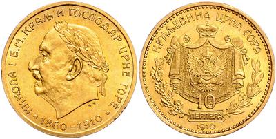 Montenegro, Nikola I. 1860-1918, GOLD - Mince a medaile - Sbírka zlatých mincí a vybraných stříbrných mincí