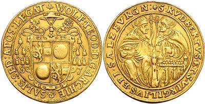 Salzburg, Wolf Dietrich von Raitenau 1587-1612, GOLD - Mince a medaile - Sbírka zlatých mincí a vybraných stříbrných mincí