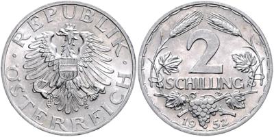 ALU 2 Schilling 1952 - Mince, medaile a bankovky