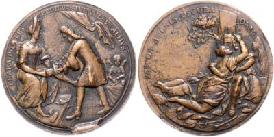 Deutschland, Paar SatyrischErotischer Plaketten von Martin Brunner, Nürnberg - Mince, medaile a bankovky