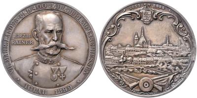 Iglau, VII. mährisches Landes- und 400jähriges Jubiläumsschießen unter dem Protektorat von Eh. Rainer 1899 - Münzen, Medaillen und Papiergeld