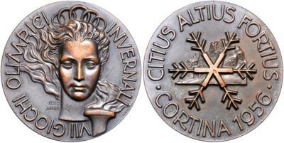 Olympische Spiele 1956 Cortina d Ampezzo - Münzen, Medaillen und Papiergeld