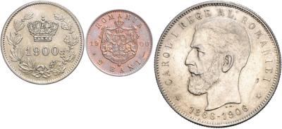 Rumänien, Karl I. 1866-1914 - Mince, medaile a bankovky