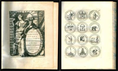 S. Havercamp/J. de Bie/L. Smids- NUMISMATA AUREA IMPERATORUM ROMANORUM ex Reconfione /AMSTELDODAMI 1738 - Mince, medaile a bankovky