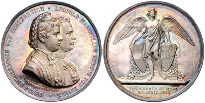 Eh. Gisela und Leopold Maximilian von Bayern, Hochzeit am 20. April 1873 - Münzen, Medaillen und Papiergeld