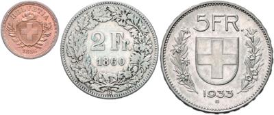 Schweiz - Münzen, Medaillen und Papiergeld