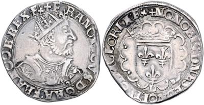Frankreich, Franz I. 1515-1547 - Mince, medaile a papírové peníze