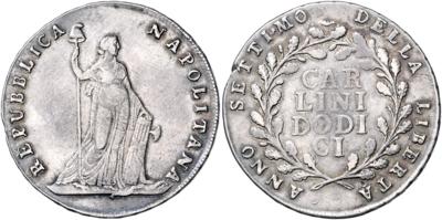 Italien, Neapolitanische Parthenopäische Republik 1799 - Münzen, Medaillen und Papiergeld