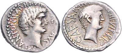 Marcus Antonius und Octavianus - Münzen, Medaillen und Papiergeld