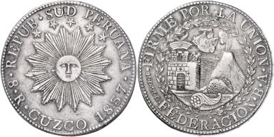 Peru, Südperu 1837-1839 - Münzen, Medaillen und Papiergeld