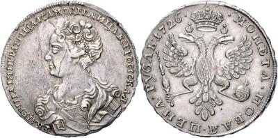Rußland, Katharina I. 1725-1727 - Monete, medaglie e cartamoneta