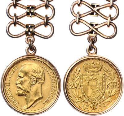 Johann II. 1858-1929 GOLD - Monete, medaglie e cartamoneta