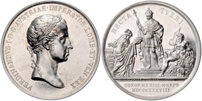 Ferdinand I., Krönung zum König der Lombardei und Venetiens in Mailand im September 1838 - Münzen und Medaillen