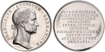 Franz I. Tod am 2. März 1835 - Monete e medaglie