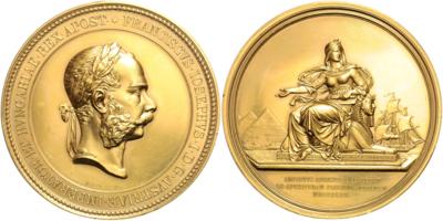 Franz Josef I., Eröffnung des Suezkanals GOLD - Monete e medaglie