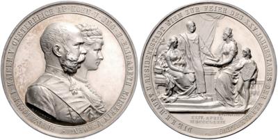 Franz Josef I. und Elisabeth, Silberhochzeit 1879 - Coins and medals