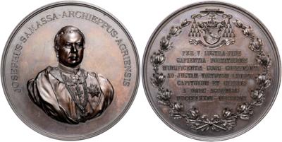 Kardinal Samassa 1873-1912, Erzbischof von Eger (Erlau) - Coins and medals