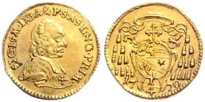 Sigismund III. Graf v. Schrattenbach 1753-1771 GOLD - Münzen und Medaillen