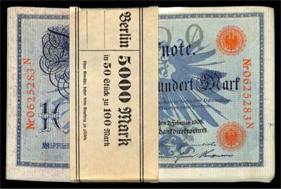 100 Mark Reichsbanknote 7.2.1908 - Münzen und Medaillen