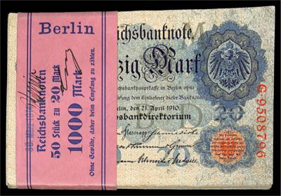 20 Mark Reichskassenschein 21.4.1910 - Mince a medaile