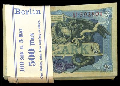 5 Mark Reichskassenschein 31.10.1904 - Münzen und Medaillen