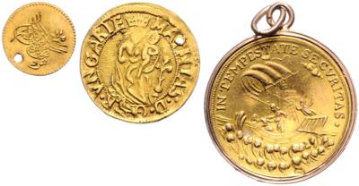 Gefasste/beschädigte GOLDmünzen - Münzen und Medaillen
