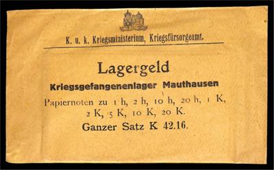 Lagergeld Mauthausenungeöffneter Originalumschlag des K. u. K. KriegsministeriumsKriegsfürsorgeamt - Mince a medaile