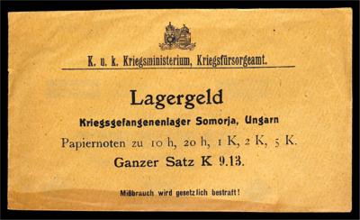 Lagergeld Somorja, Ungarnungeöffneter Originalumschlag des K. u. K. KriegsministeriumsKriegsfürsorgeamt - Münzen und Medaillen