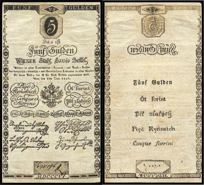 Wiener Stadt Banco, 5 Gulden 1806 - Mince a medaile