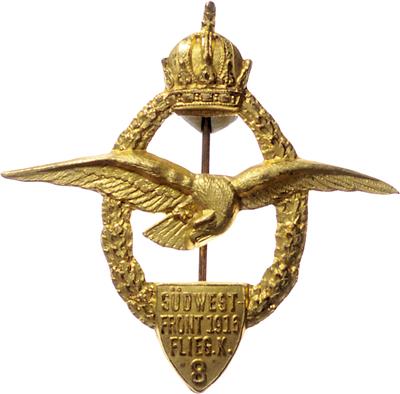 Abzeichen Flieger Kompanie 8 Südwestfront 1916, - Řády a vyznamenání