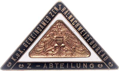 K. u. K. Gemeinsames Zentralnachweisbüro 2. Abteilung, - Řády a vyznamenání