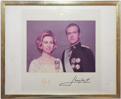 Geschenkpotrait König Juan Carlos und Königin Sophia von Spanien, - Orden und Auszeichnungen