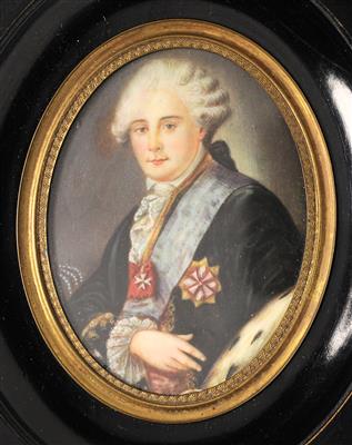 Porträtminiatur eines Ritters des polnischen Weißen Adler - Ordens, - Orden und Auszeichnungen