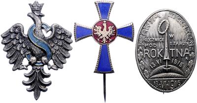 Lot polnische Abzeichen 1. Weltkrieg, - Orden und Auszeichnungen