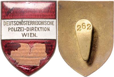 Abzeichen "Deutschösterreichische Polizei-Direktion Wien", - Orden und Auszeichnungen