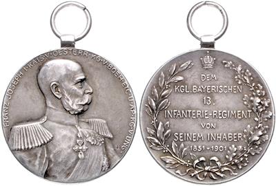 Erinnerungsmedaille für Angehörige des königl. bayrischen 13. Infanterie-Regiments Kaiser Franz Joseph I., - Onorificenze e decorazioni
