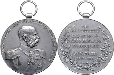 Erinnerungsmedaille für Angehörige des königl. preußischen Kaiser Franz-Garde Regiments Nr, 2, - Orden und Auszeichnungen