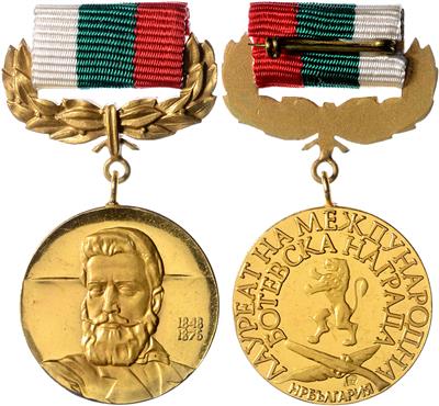 Internationale Botev - Preismedaille, - Orden und Auszeichnungen