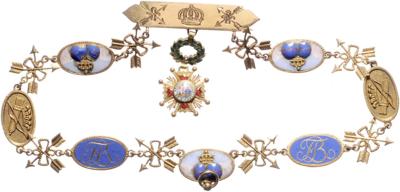 Spanische Miniaturkollane Orden Isabella die Katholische, - Medaile a vyznamenání