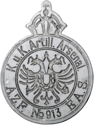 Abzeichen "K. u. K. Artillerie Arsenal", - Orden und Auszeichnungen