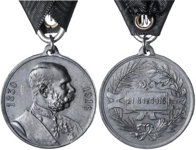 Medaille auf den Tod Kaiser Franz Joseph I. 21. November 1916, - Orden und Auszeichnungen