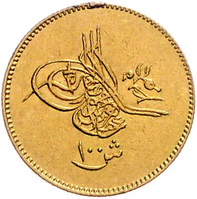 Osmanisches Reich, Abd 'al-Aziz AH 1277-1293 (1861-1876) GOLD - Mince a medaile