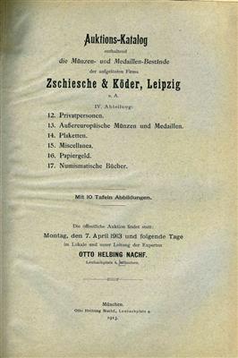 Fa. Zschiesche  &  Köder, Leipzig - Münzen und Medaillen