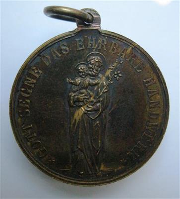 kleine tragbare AE Medaille Andenken an die Hausweihe des katholischen Gesellenvereines in Baden 31. Oktober 1897 - Mince a medaile