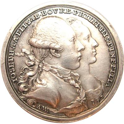 Vermählung von Erzherzog Josef (als Kaiser Josef II.) mit Elisabeth von Bourbon - Coins and medals